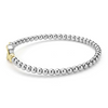 Lagos Sterling Silver & 18K Signature Caviar Interlocking Diamond Stretch Bracelet