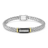 Lagos Sterling Silver & 18K Black Caviar Ceramic Diamond Bar Bracelet