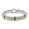 Lagos Two-Tone Black Ceramic Fluted Station Bracelet