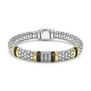 Lagos Two-Tone Black Ceramic Station Diamond Bracelet 9mm