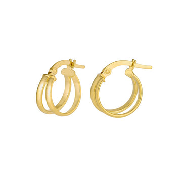 14K Yellow Gold Split Round Polished Huggies