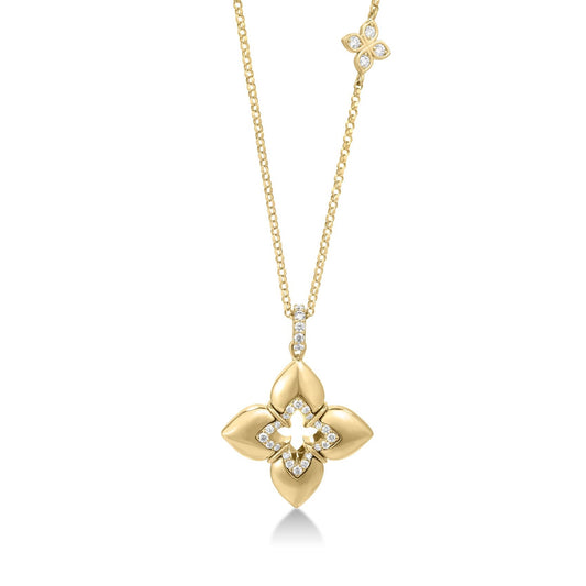 Roberto Coin 18K Yellow Gold Venetian Princess Diamond Pendant & Station Necklace