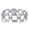 Gabriel & Co. Sterling Silver Pave Bujukan & Cushion Link Bracelet