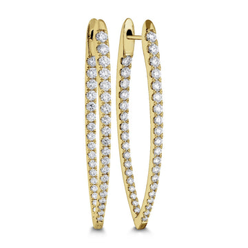 Memoire 18K Yellow Gold Large Imperial Pointed Diamond Hoops