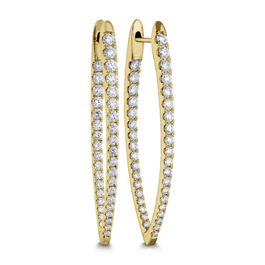 Memoire 18K Yellow Gold Large Imperial Pointed Diamond Hoops