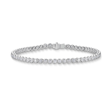Memoire 18K White Gold Bezel Diamond Line Bracelet
