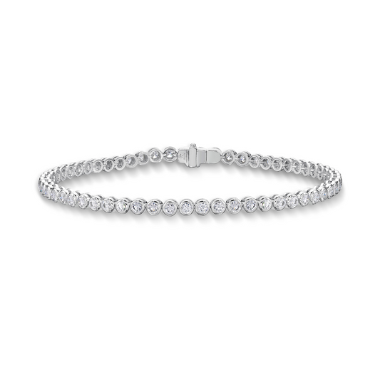Memoire 18K White Gold Bezel Diamond Line Bracelet