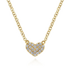 Gabriel & Co. 14K Yellow Gold Pave Diamond Heart Necklace