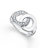 Lagos Large Sterling Silver Interlocking Diamond Ring