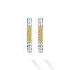 Lagos Sterling Silver & 18K Caviar Gold Bar Hoops