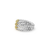 Lagos Sterling Silver & 18K Yellow Gold Caviar Tri-Bar Ring