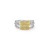 Lagos Sterling Silver & 18K Yellow Gold Caviar Tri-Bar Ring