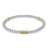 Lagos Sterling Silver & 18K Yellow Gold Caviar Icon Stretch Bracelet