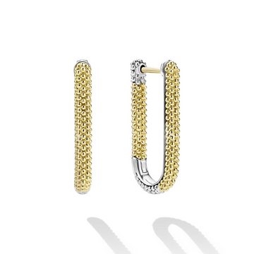 Lagos Sterling Silver & 18K Caviar Lux Mini Hoops