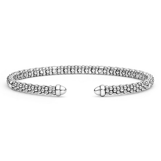 Lagos Sterling Silver Signature Caviar 6 Bar Mini Versa Torque Bracelet