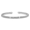 Lagos Sterling Silver Caviar Diamond Mini Versa Torque Bracelet with Diamonds
