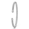 Lagos Sterling Silver Caviar Diamond Mini Versa Torque Bracelet with Diamonds