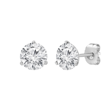 14K Lab Grown Diamond 3-Prong Martini Stud Earrings 4.00ct