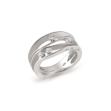 Cammilli 18K White Ice Gold "Dune" Diamond Ring