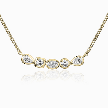 Christopher Designs 14K Yellow Gold Mix-Shape Diamond Center Necklace