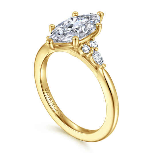 Gabriel & Co. 14K Yellow Gold "Arletta" Diamond Engagement Ring Mounting