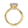 Gabriel & Co. "Darcie" 14K Yellow Gold Floral Diamond Engagement Ring Mounting