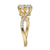Gabriel & Co. "Darcie" 14K Yellow Gold Floral Diamond Engagement Ring Mounting