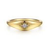 Gabriel & Co. 14K Yellow Gold Diamond Signet Ring