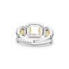 Lagos Sterling Silver & 18K Yellow Gold Signature Caviar Link Diamond Ring