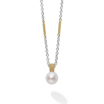Lagos Two-Tone Pearl Pendant Necklace