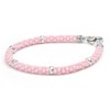 Lagos Pink Ceramic Caviar and Five Silver Station 5mm Bracelet