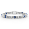 Lagos Sterling Silver Ultramarine Ceramic Station 6mm Caviar Rope Bracelet
