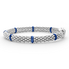 Lagos Sterling Silver Ultramarine Ceramic Station 6mm Caviar Rope Bracelet