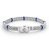 Lagos Sterling Silver Ultramarine Ceramic Station 6mm Caviar Rope Bracelet