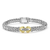 Lagos Two-Tone Caviar Buckle Diamond 6mm Bracelet