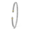 Lagos Two-Tone Diamond Mini Versa Torque 3mm Bracelet