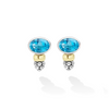 Lagos Two-Tone Swiss Blue Topaz Oval Stud Earrings