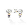 Lagos Two-Tone White Topaz Oval stud Earrings