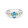 Lagos Two-Tone Swiss Blue Topaz Oval Ring