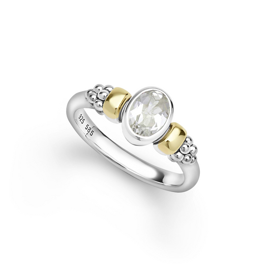Lagos Two-Tone White Topaz Ring