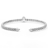 Lagos Two-Tone White Topaz Oval Mini Versa Torque 3mm Bracelet
