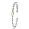 Lagos Two-Tone White Topaz Oval Mini Versa Torque 3mm Bracelet