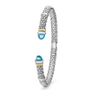 Lagos Two-Tone Blue Topaz Versa Torque 5mm Bracelet