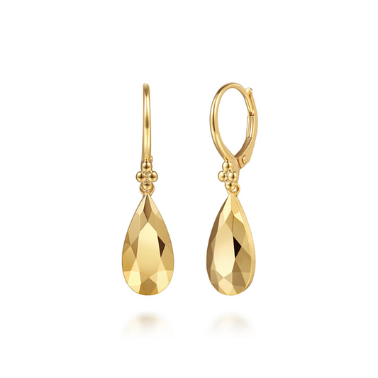Gabriel & Co 14K Yellow Gold Bujukan Clover Drop Earrings