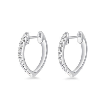 Memoire 18K White Gold Diamond Huggies Earrings
