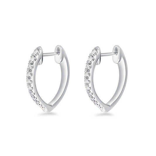 Memoire 18K White Gold Diamond Huggies Earrings