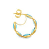 Marco Bicego 18K Yellow Gold "Jaipur" Blue Topaz Hoops Earrings