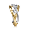 Gabriel & Co. 14K White & Yellow Gold Diamond Ring