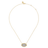 Gabriel & Co. 14K  White & Yellow Gold Diamond Oval Pendant Necklace