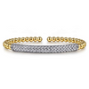 Gabriel & Co.14K White & Yellow Gold Bujukan Beads and Diamond Split Bangle Bracelet